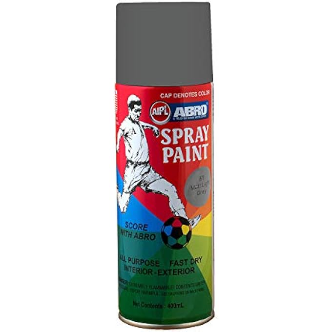 Abro SP-89 MULTIPURPOSE COLOUR SPRAY PAINT CAN FOR CARS AND BIKES (400ML, MATT LIGHT GREY, 1 PC) - Image 1